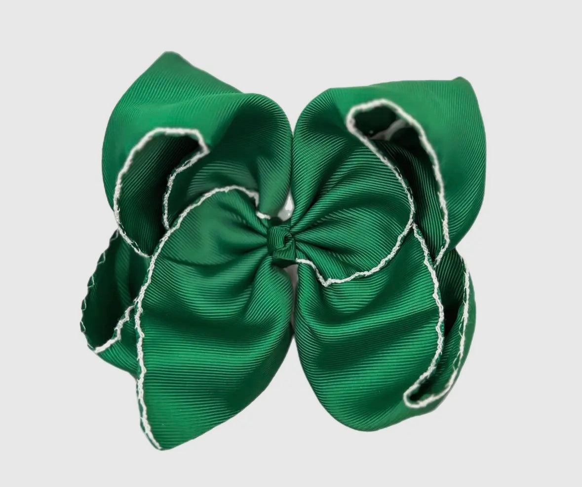 6in” Kelly Green Moonstitch Bow