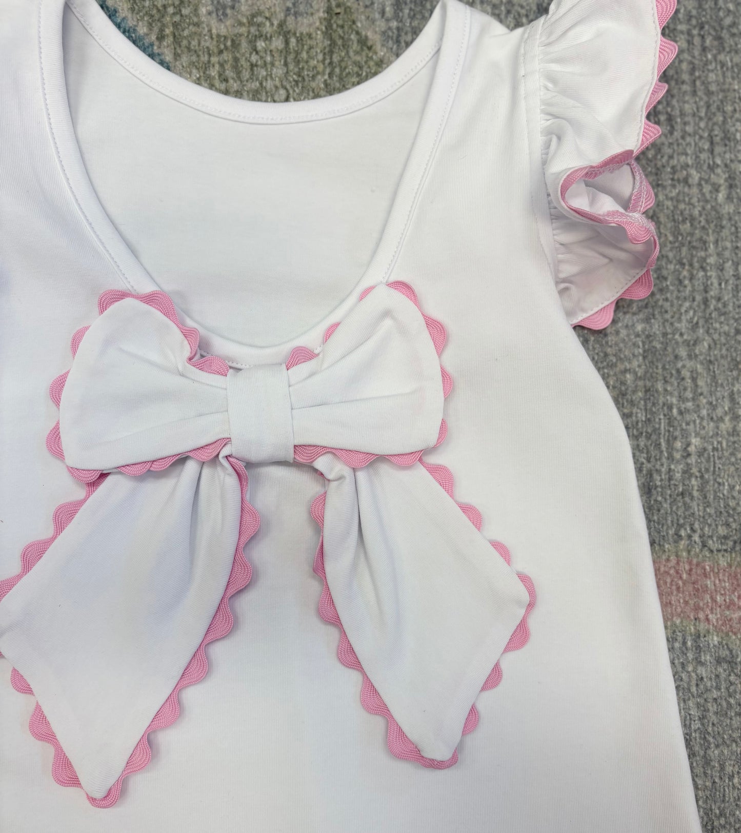 White Bow Back Top