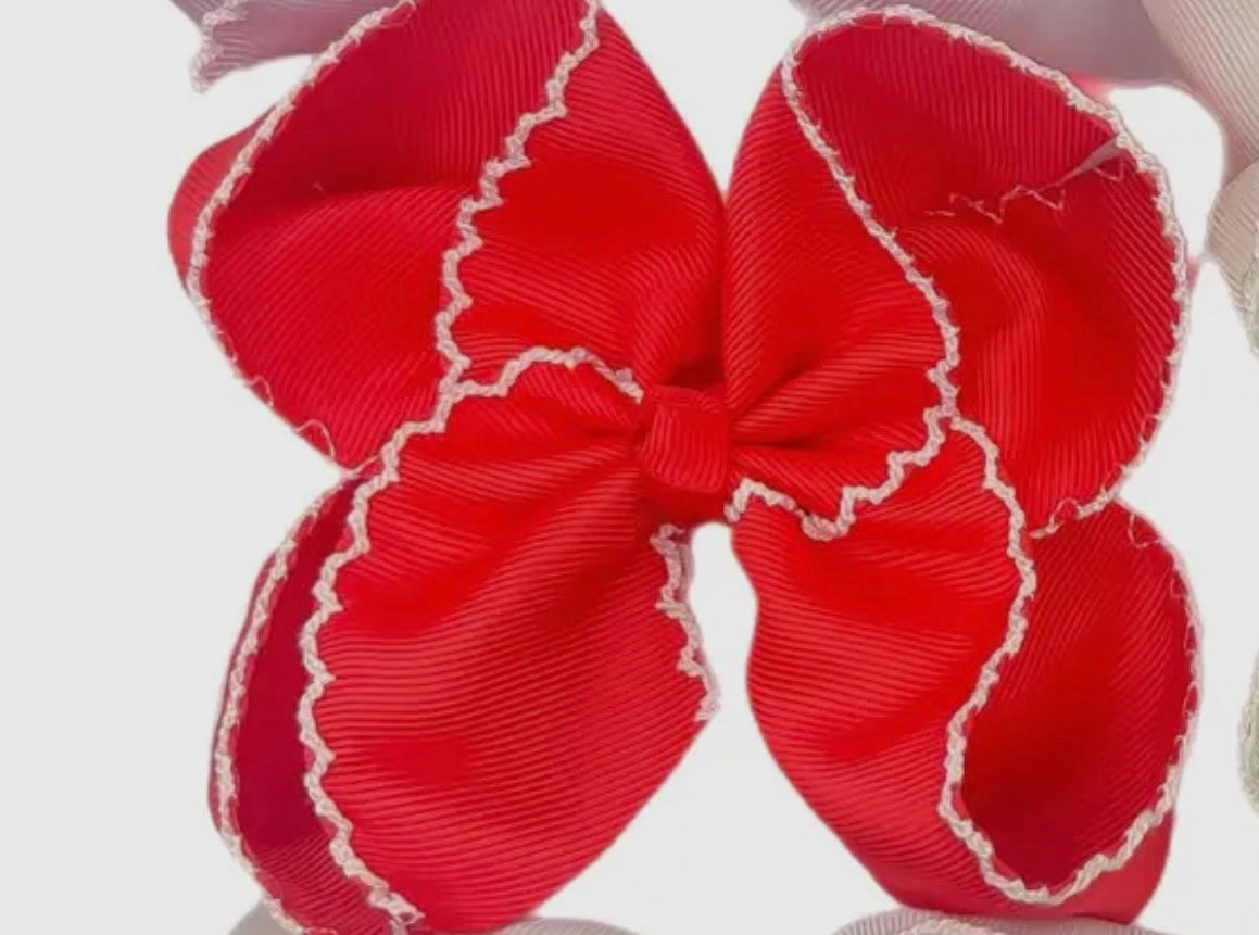 6in” Red Moonstitch Bow