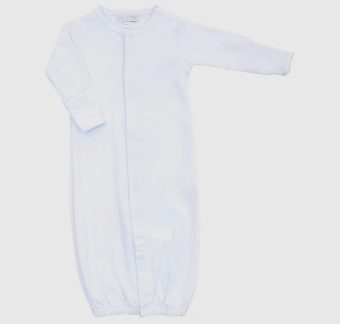 Essentials White Converter Gown with Blue Trim