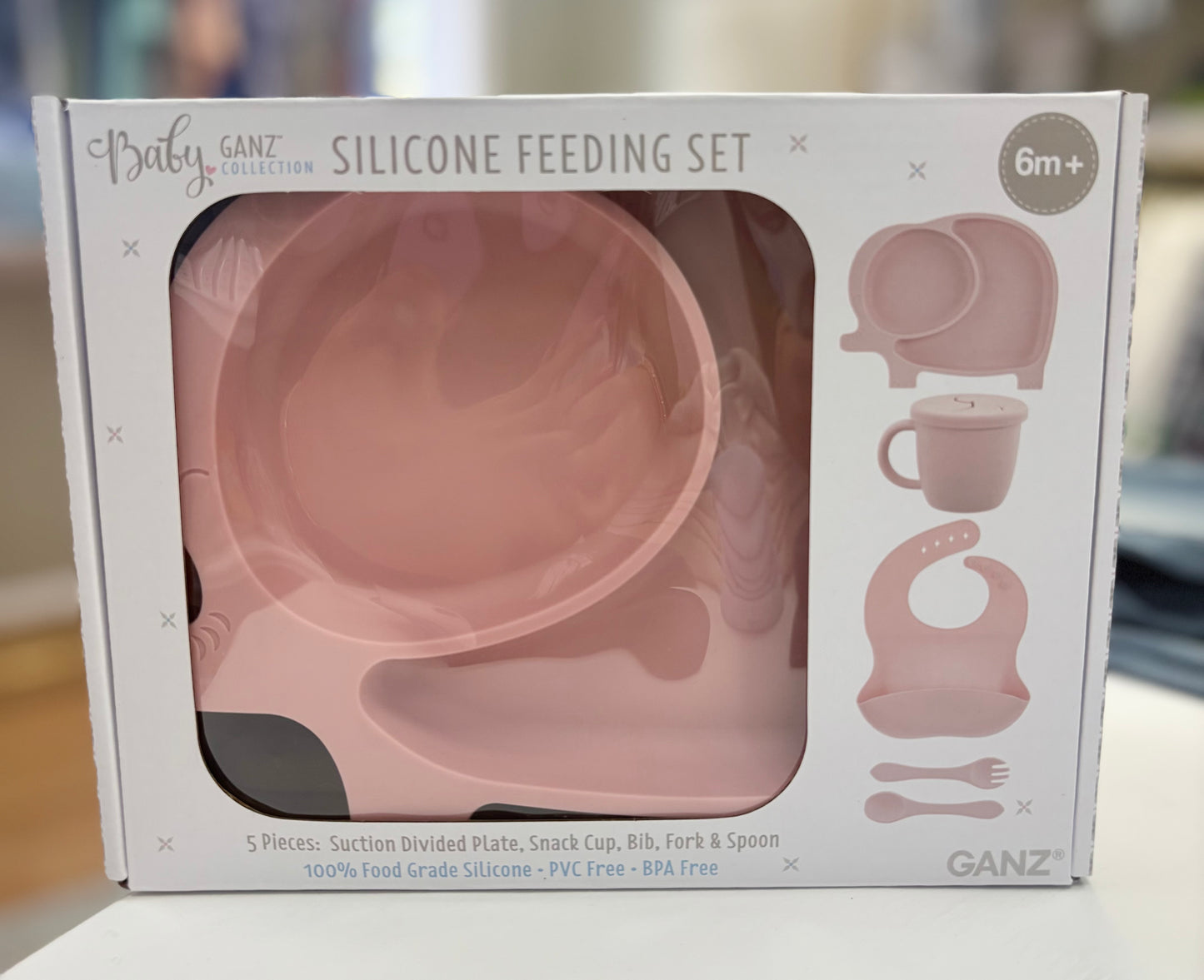 5 Piece Pink Silicone Food Set