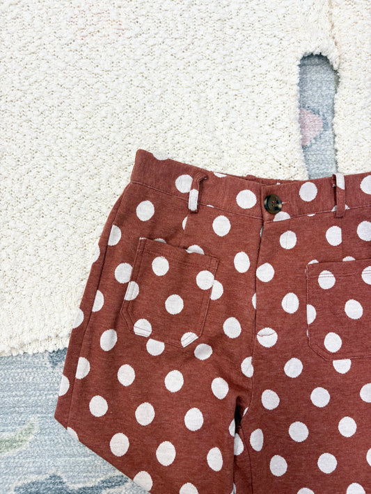 Wide Leg Polka Dot Knit Pants