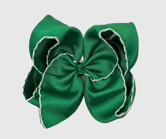6in” Kelly Green Moonstitch Bow