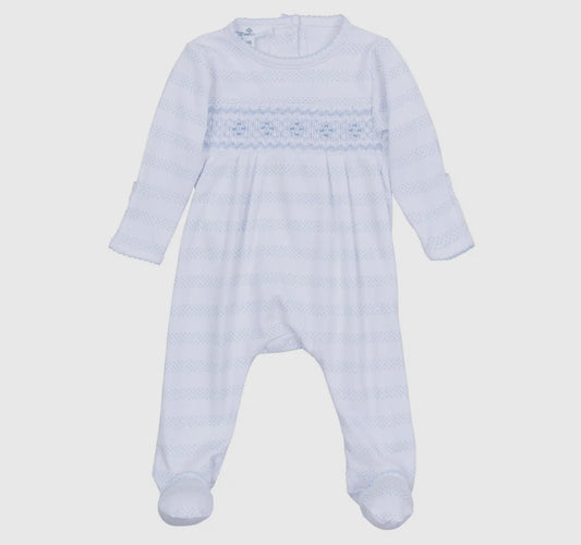 Baby of Mine Smocked Light Blue Footie
