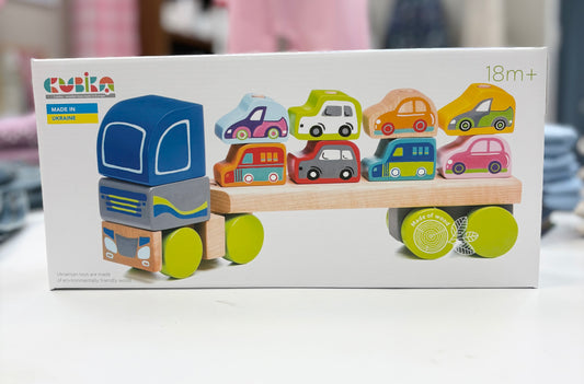 Wooden Truck and Cars