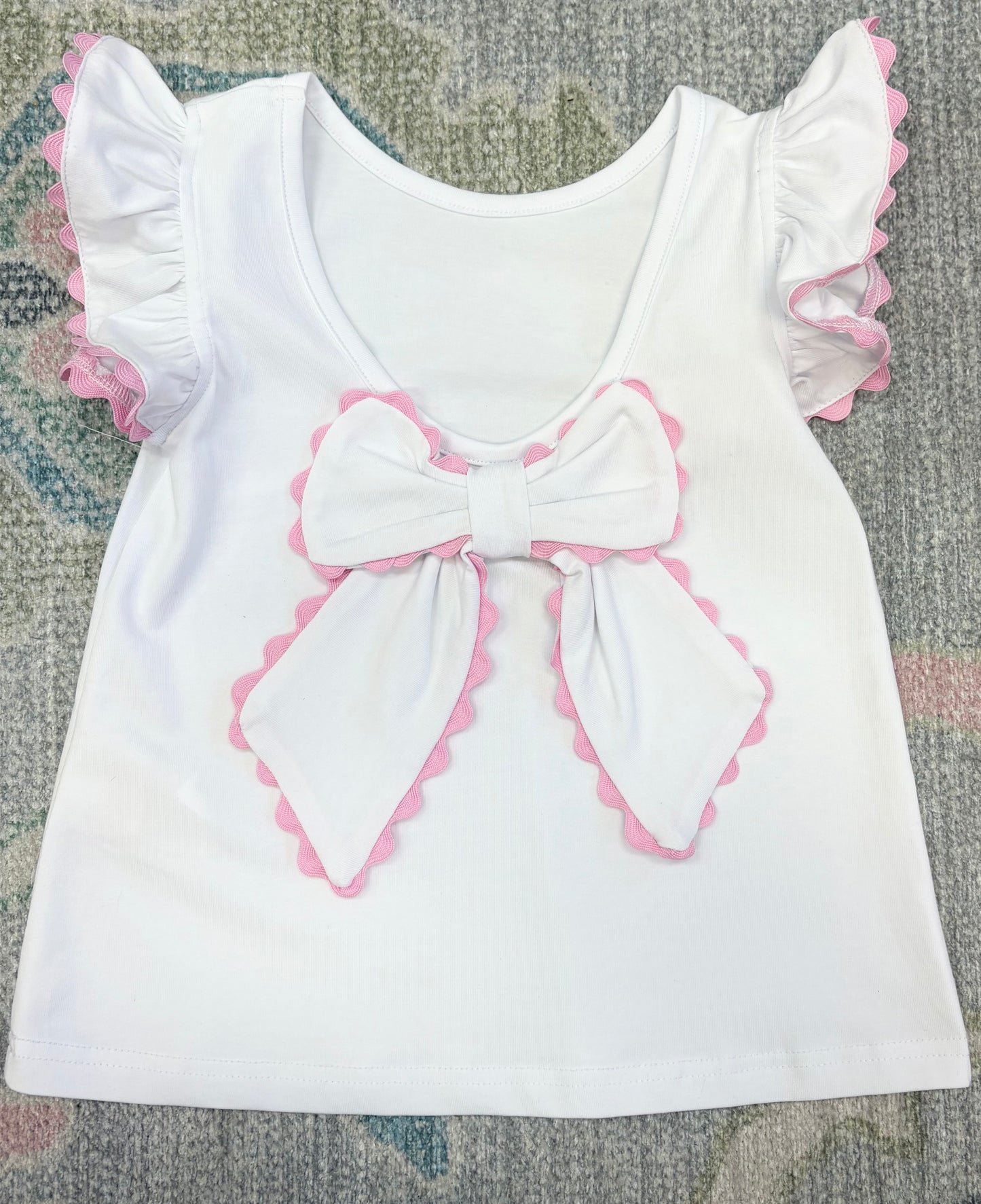 White Bow Back Top