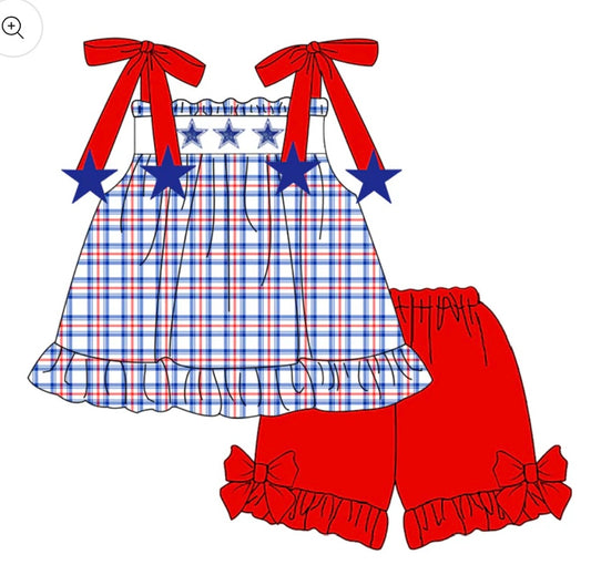 Stars and Stripe Girls Short Set