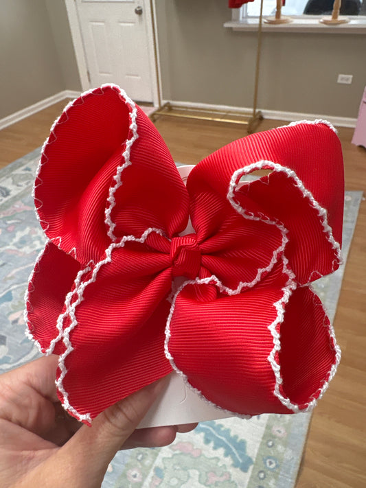 5in” Red Moonstitch Bow