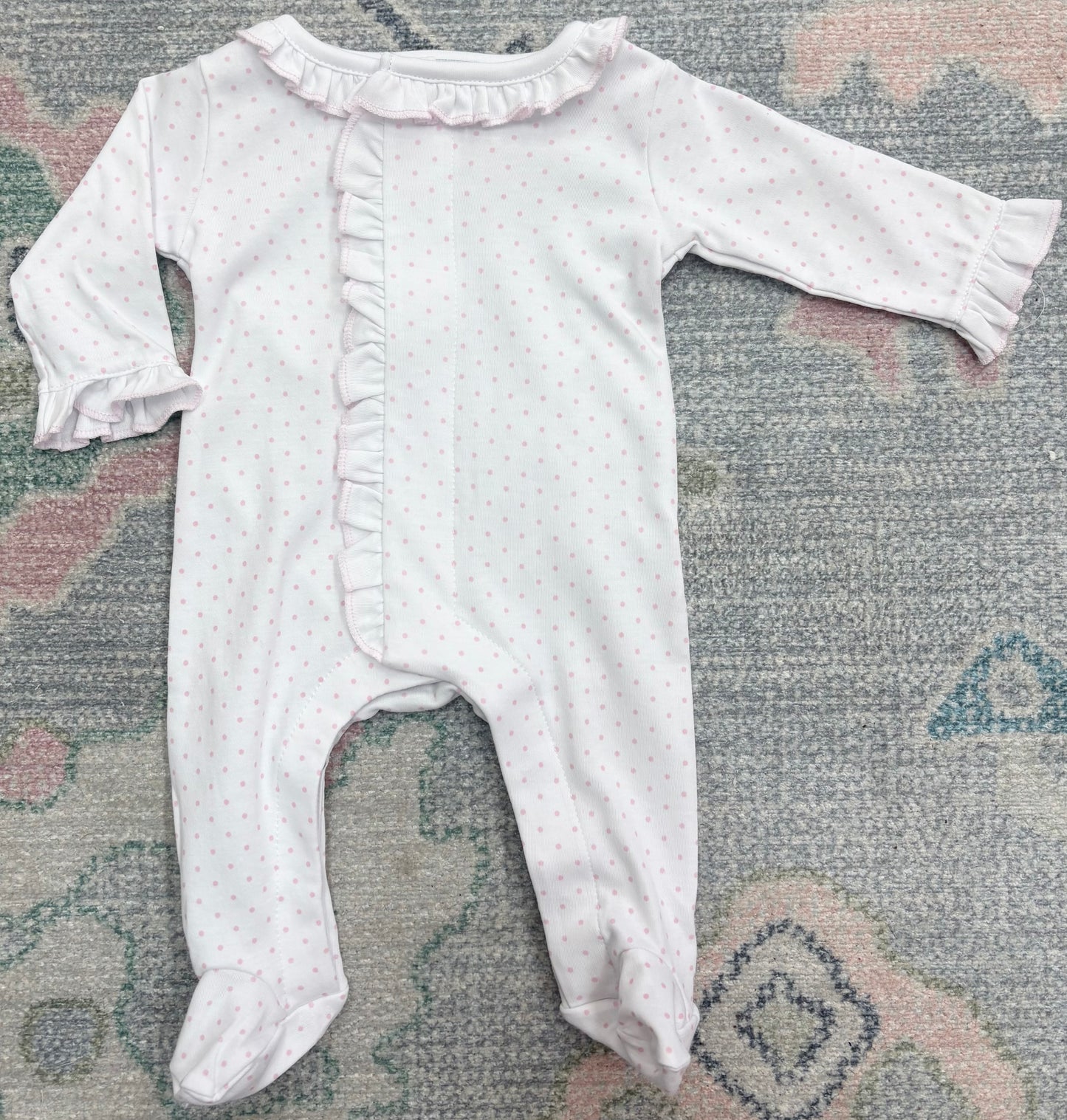 Mini Dots Ruffle Front Footie