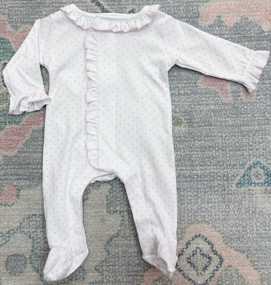 Mini Dots Ruffle Front Footie