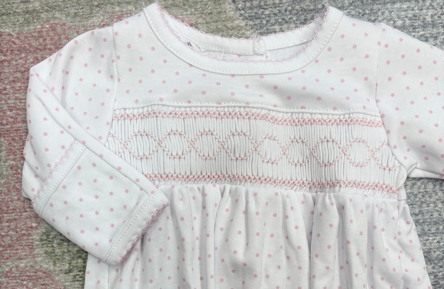 Mini Dots Smocked Gathered Gown