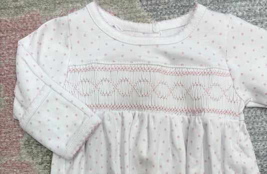 Mini Dots Smocked Gathered Gown