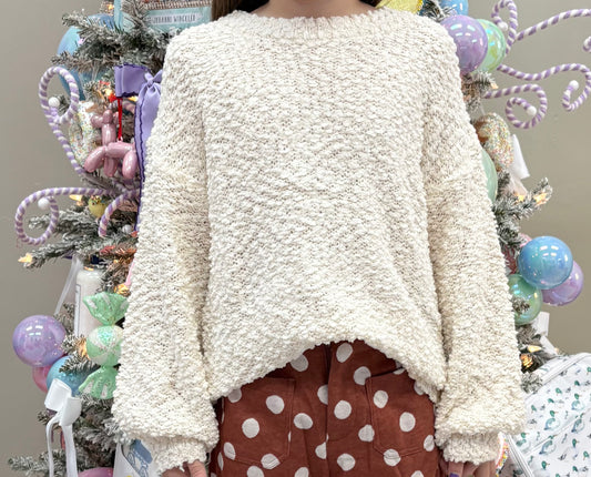 Popcorn Cream Knit Sweater