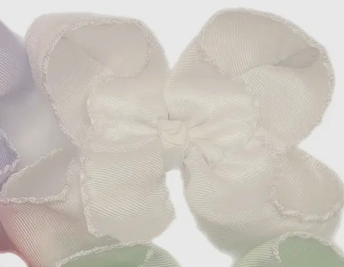 6in” White Moonstitch Bow