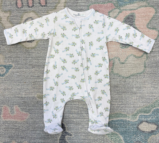 Take Flight Print Zip Footie