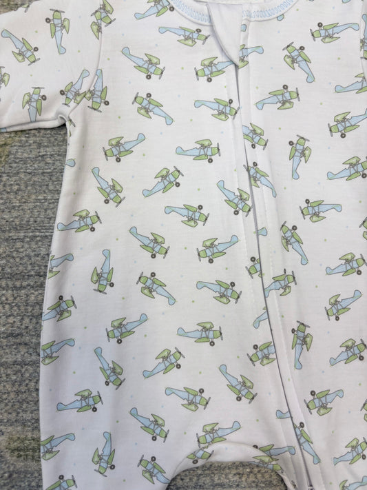 Take Flight Print Zip Footie