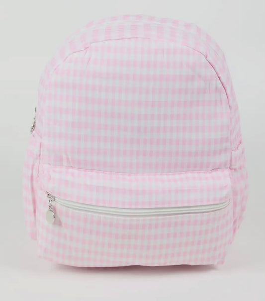 Full Size Pink Gingham Back Pack